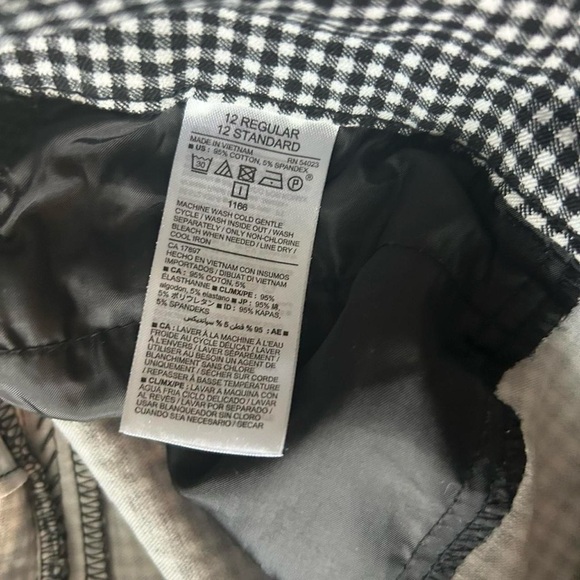 Mid-Rise Gingham Pixie Skinny Pants – Size 12, Black & White. NWOT - Picture 6 of 8